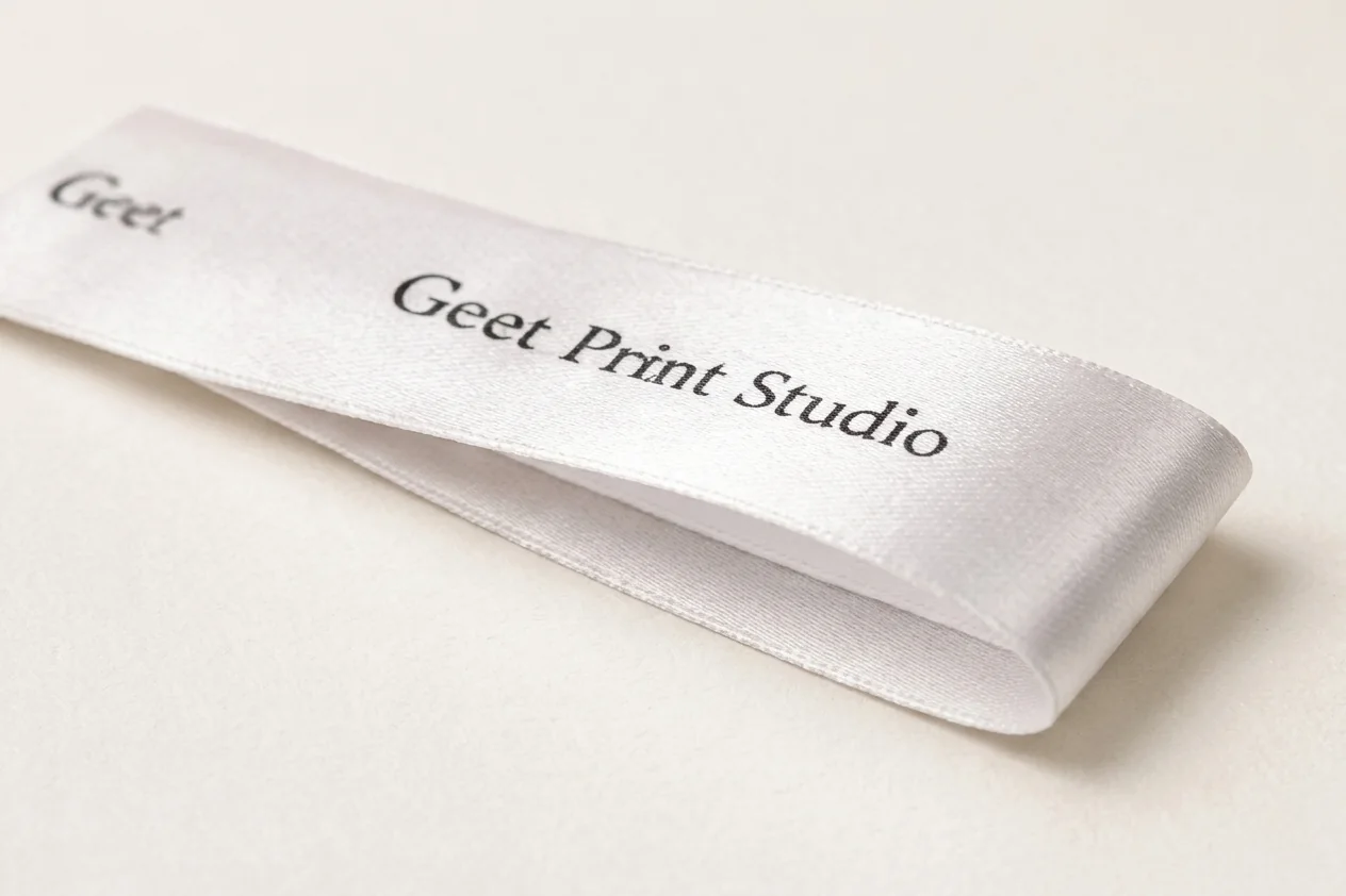 Satin label sample