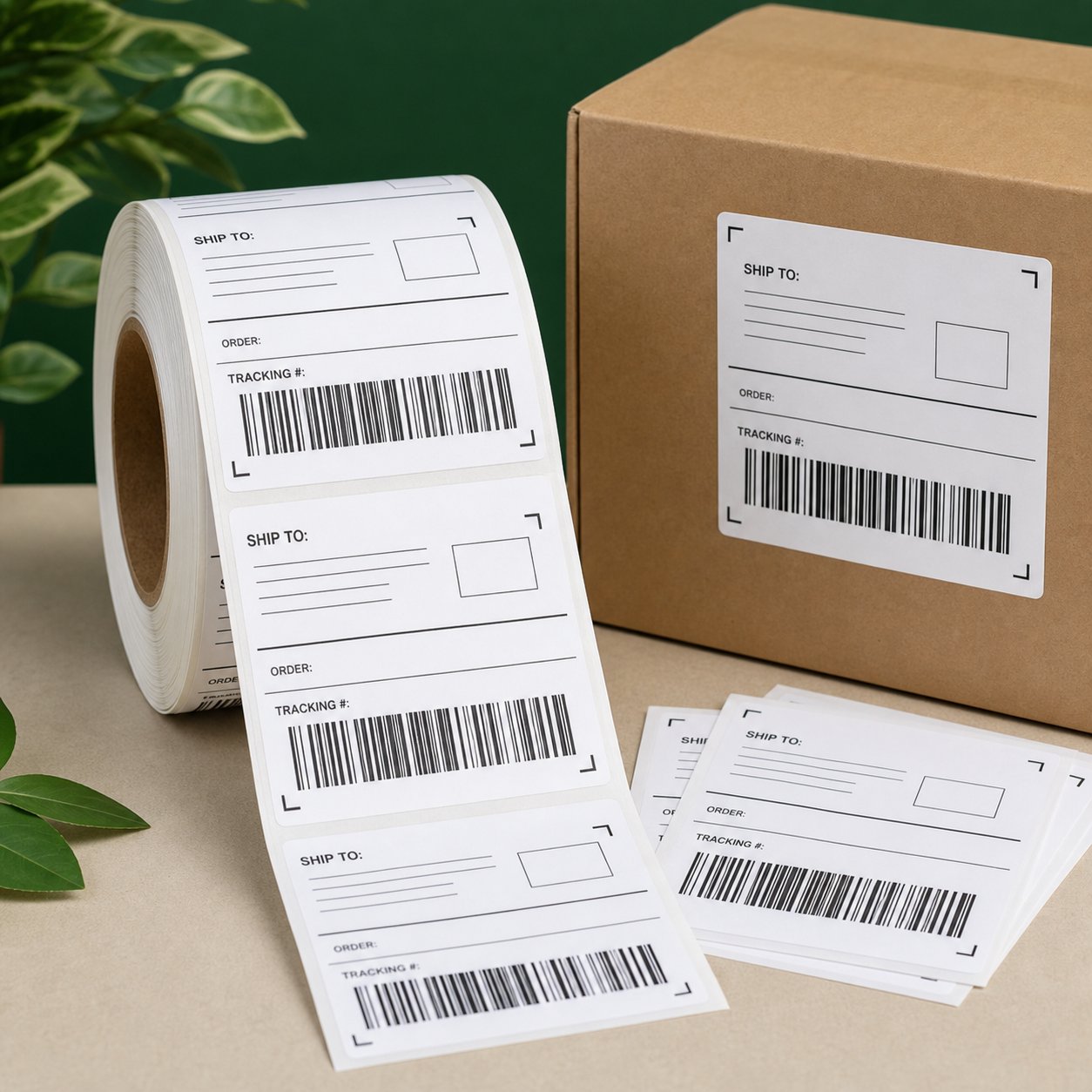 Shipping label roll sample