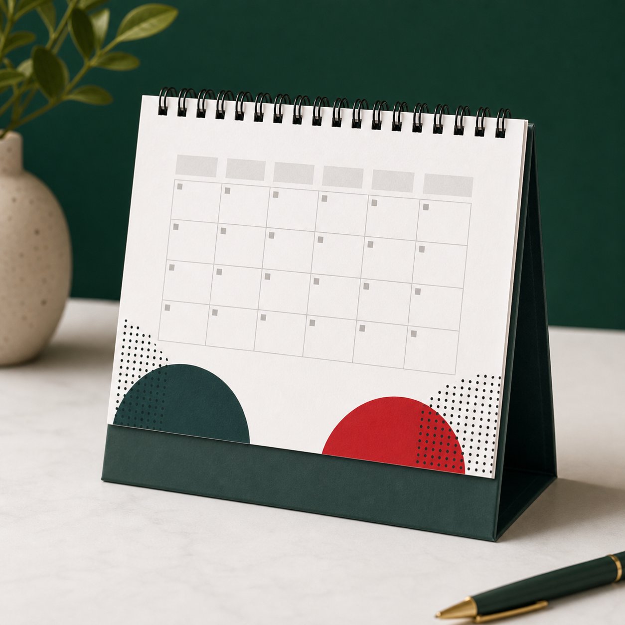 Table top calendar sample
